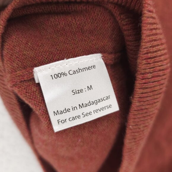 PROPER CLOTH 100% Cashmere Sweater Crewneck Orange Rush Marled Size MEDIUM - Picture 7 of 8